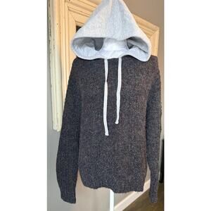 Aerie OFFLINE Oversized Speckled Knit Hooded Sweater Size L